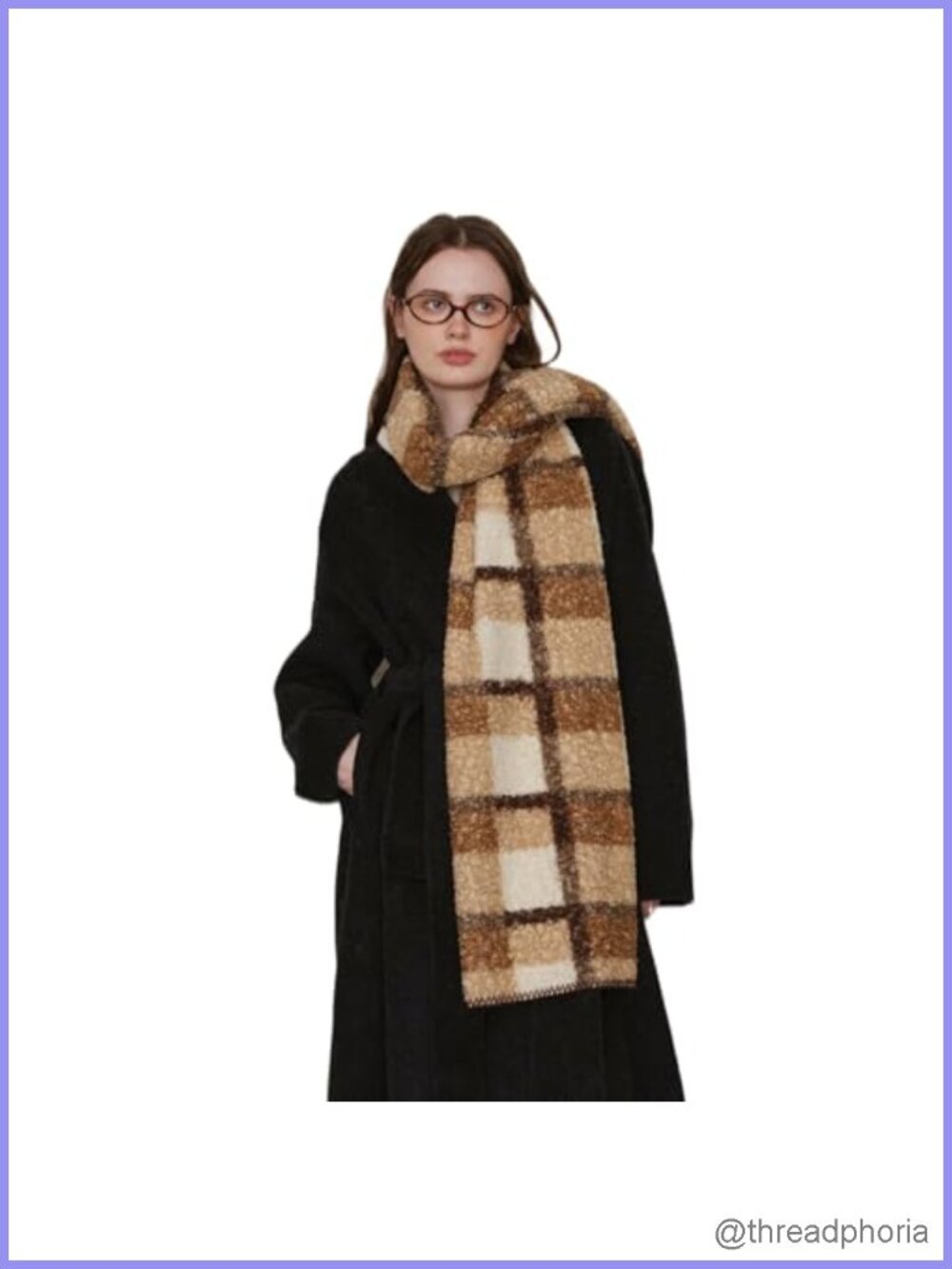 Women's Chunky Plaid Wrap Scarf Shawl Blanket Winter Winter